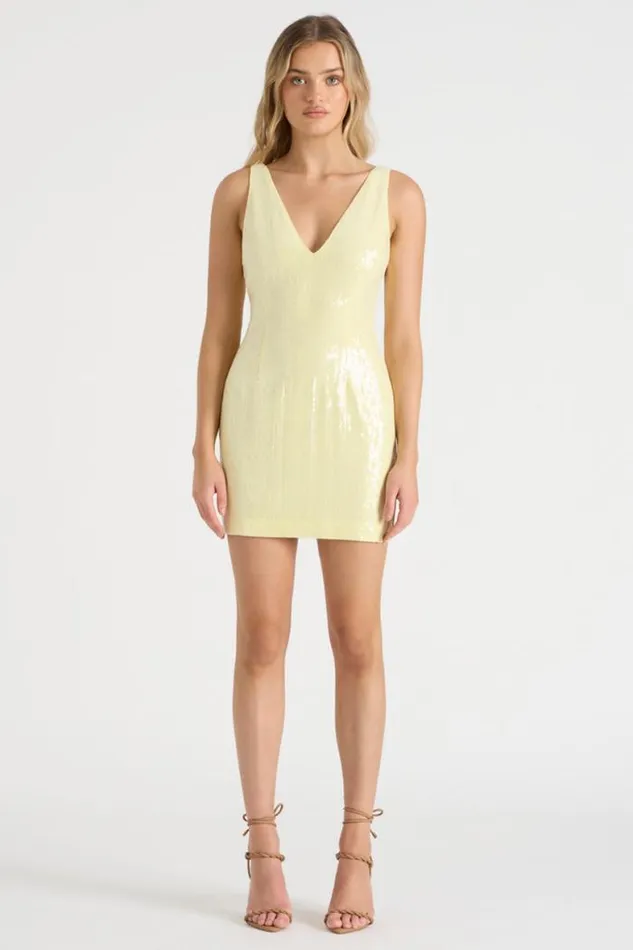 Runaway The Label Mini Shop THE SEQUIN MINI DRESS 8211 BUTTER