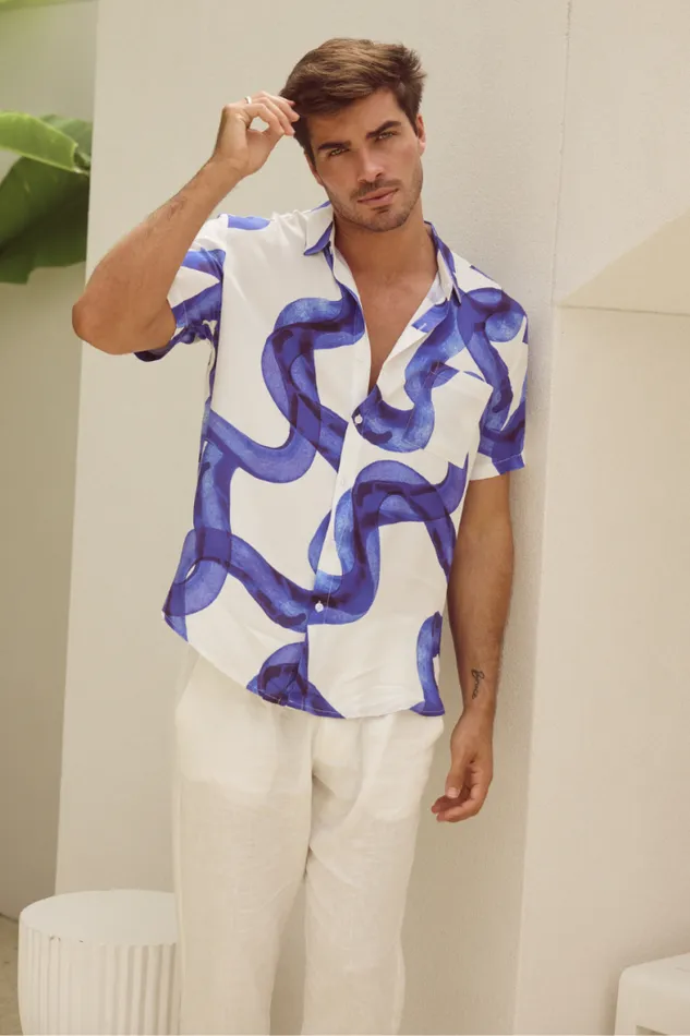 Runaway The Label Sets Menswear VISTA SHIRT 8211 SQUIGGLE PRINT