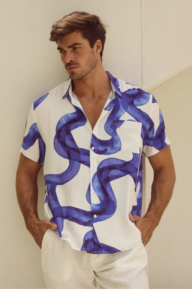 Runaway The Label Sets Menswear VISTA SHIRT 8211 SQUIGGLE PRINT