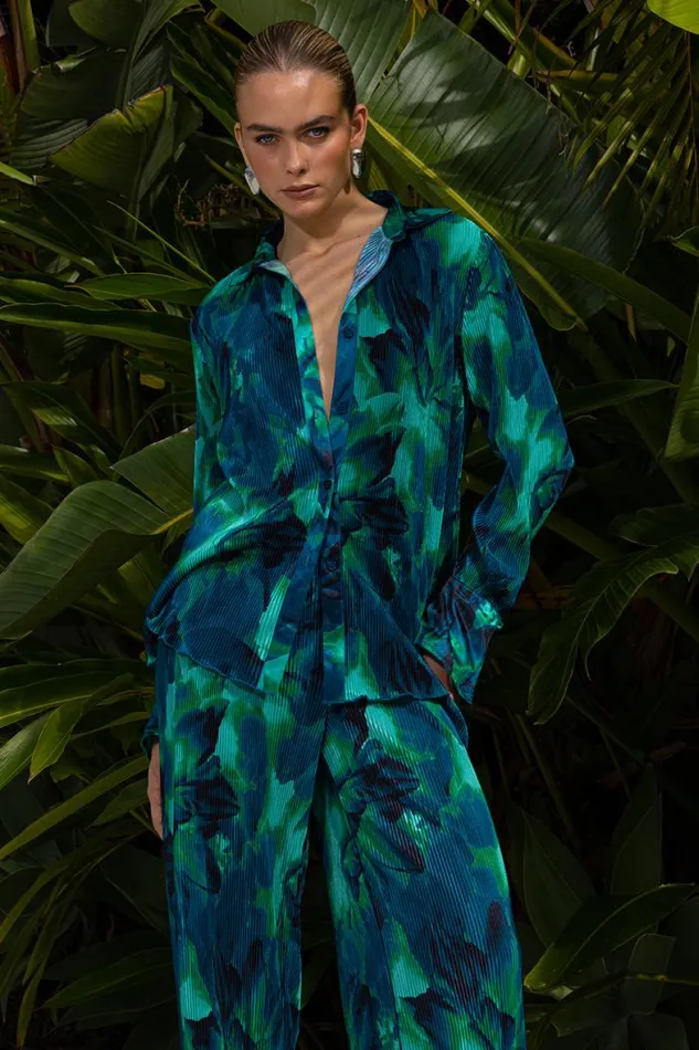 Runaway The Label Shirts and Blouses Shop CALISTA PLEAT SHIRT 8211 CALISTA GREEN