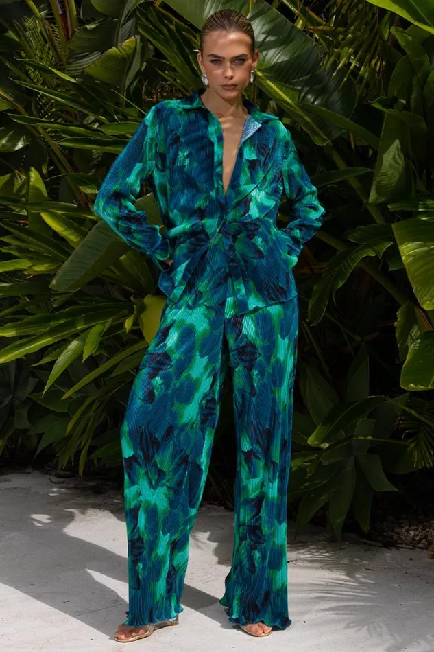 Runaway The Label Shirts and Blouses Shop CALISTA PLEAT SHIRT 8211 CALISTA GREEN
