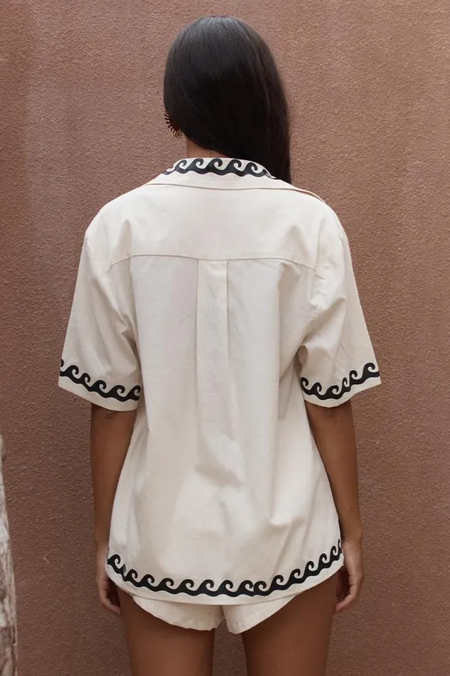 Runaway The Label Shirts and Blouses Shop WAVARA SHIRT 8211 SANDBLACK