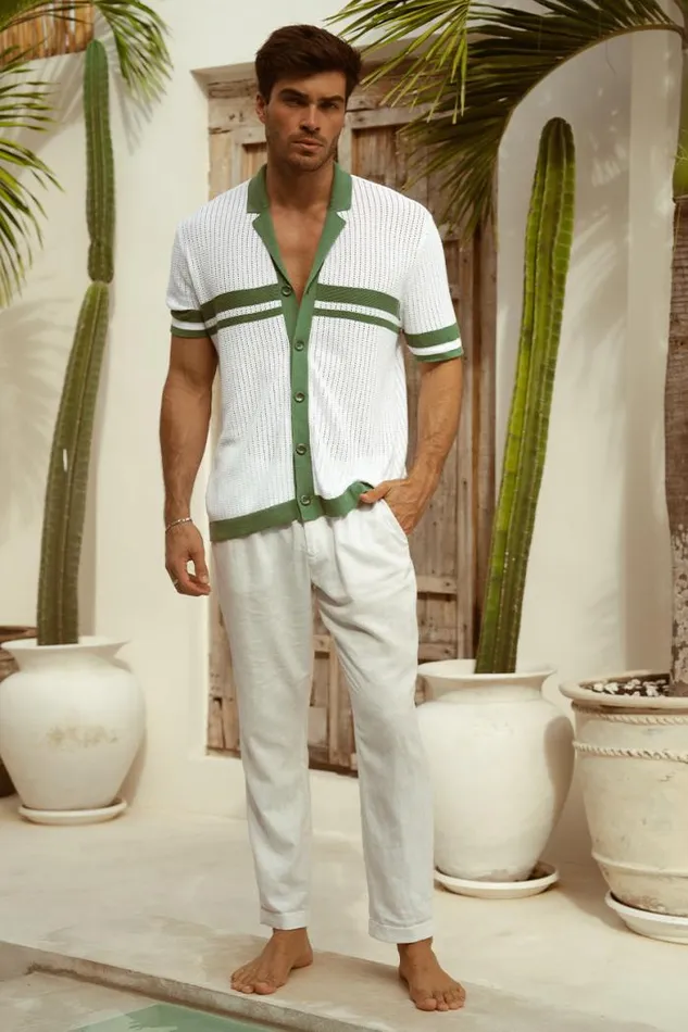Runaway The Label Shirts Menswear BRODY SHIRT 8211 KHAKIWHITE