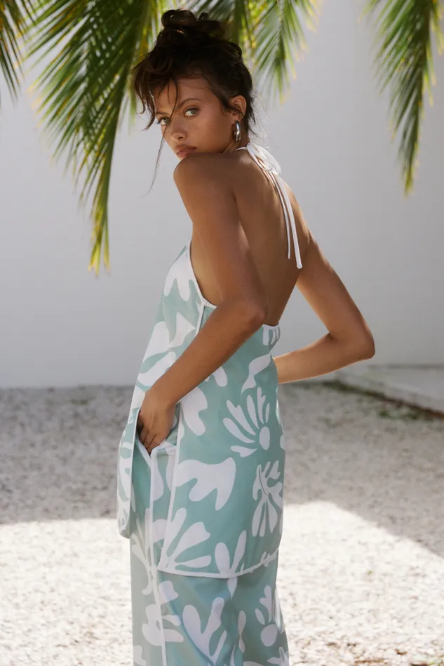Runaway The Label Summer Sets Shop ILAH HALTER TOP 8211 SAGE BOTANICA
