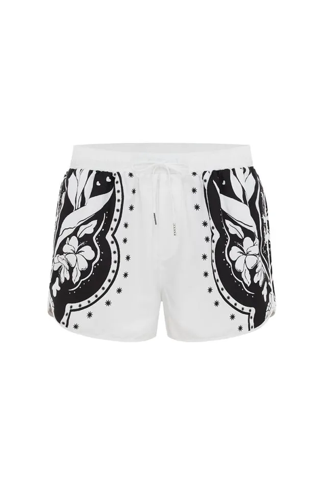 Runaway The Label Swim Menswear MILO BOARDSHORT 8211 WHITEBLACK