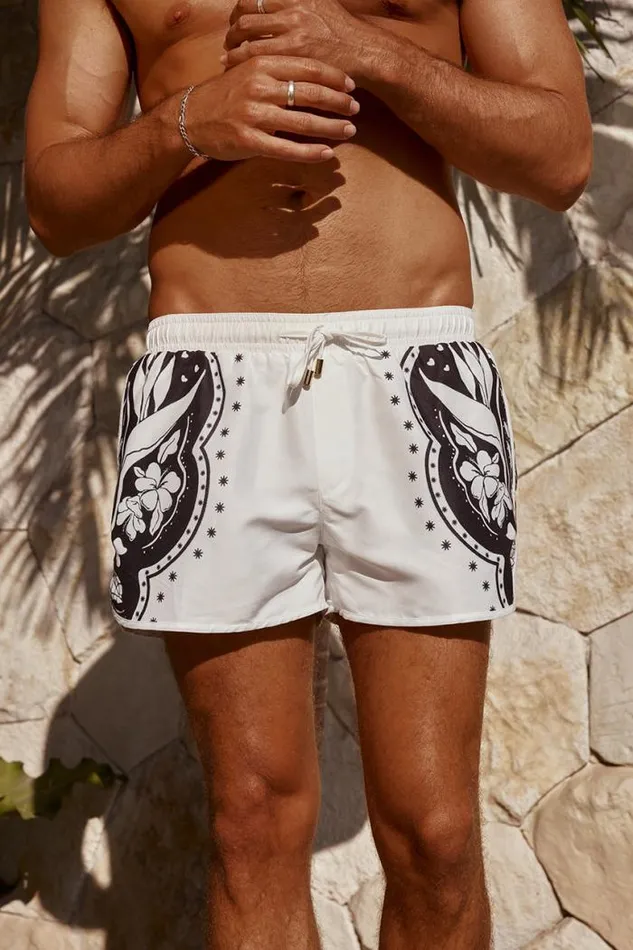 Runaway The Label Swim Menswear MILO BOARDSHORT 8211 WHITEBLACK