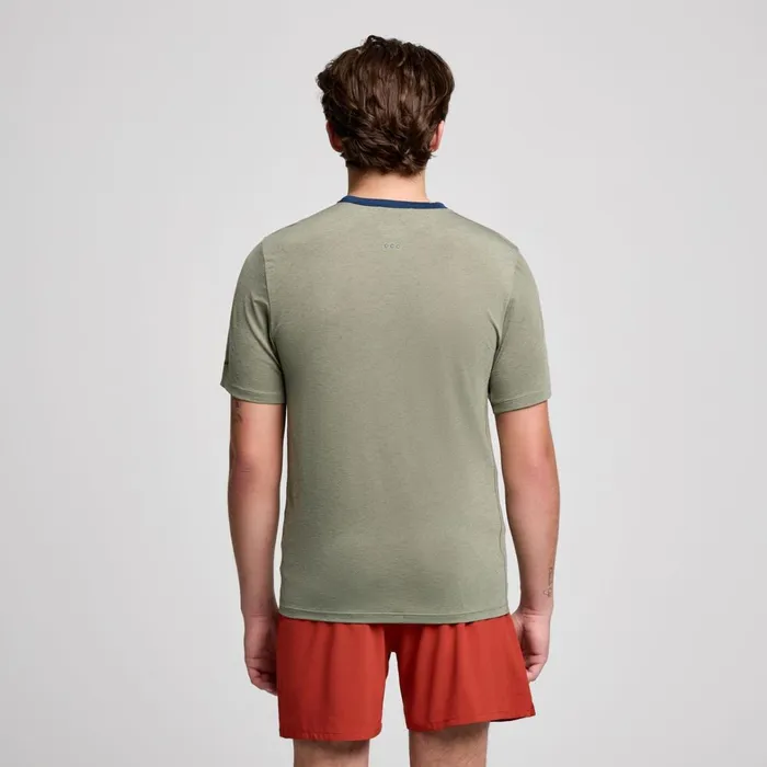 Saucony Tops Men Stopwatch Graphic Short Sleeve Bough Heather Graphic