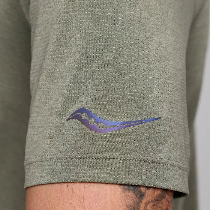 Saucony Tops Men Stopwatch Graphic Short Sleeve Bough Heather Graphic