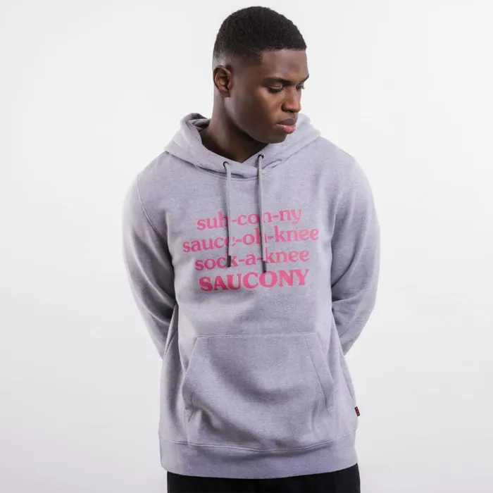 Saucony Tops Men X Frank Cooke Rested Hoodie Light Grey Heather