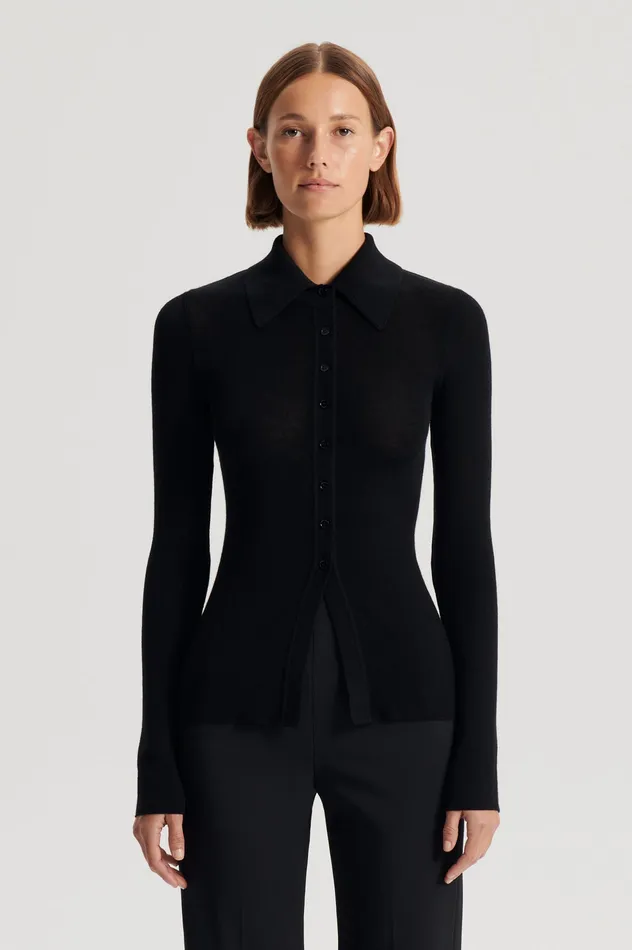 Scanlan Theodore BABYWOOL CARDIGAN BLACK ALL Women Babywool Scanlan Theodore BABYWOOL CARDIGAN BLACK ALL Women Babywool