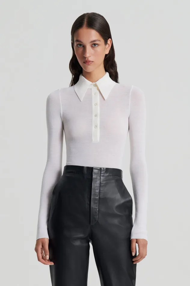 Scanlan Theodore BABYWOOL SHIRT IVORY ALL Women Tops Scanlan Theodore BABYWOOL SHIRT IVORY ALL Women Tops