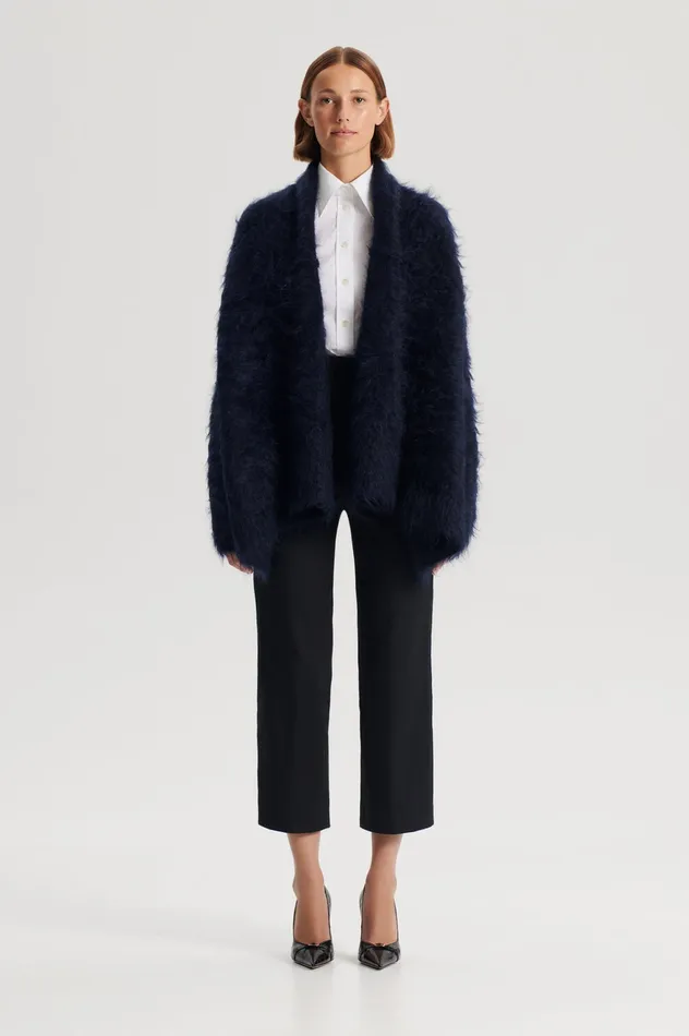 Scanlan Theodore Knitwear Women BRUSHED MOHAIR CARDIGAN 3 NAVY