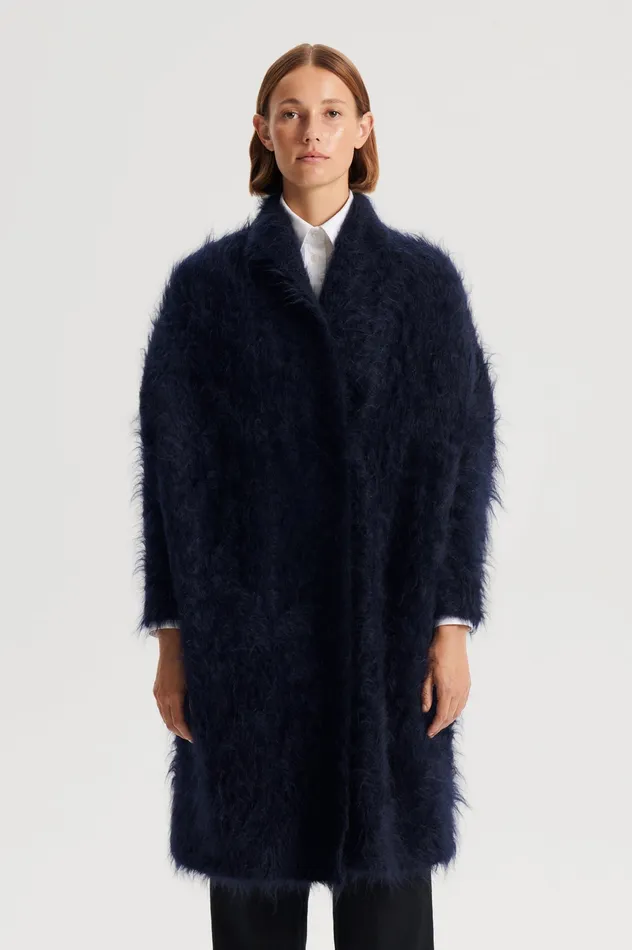 Scanlan Theodore Knitwear Women BRUSHED MOHAIR CARDIGAN 3 NAVY