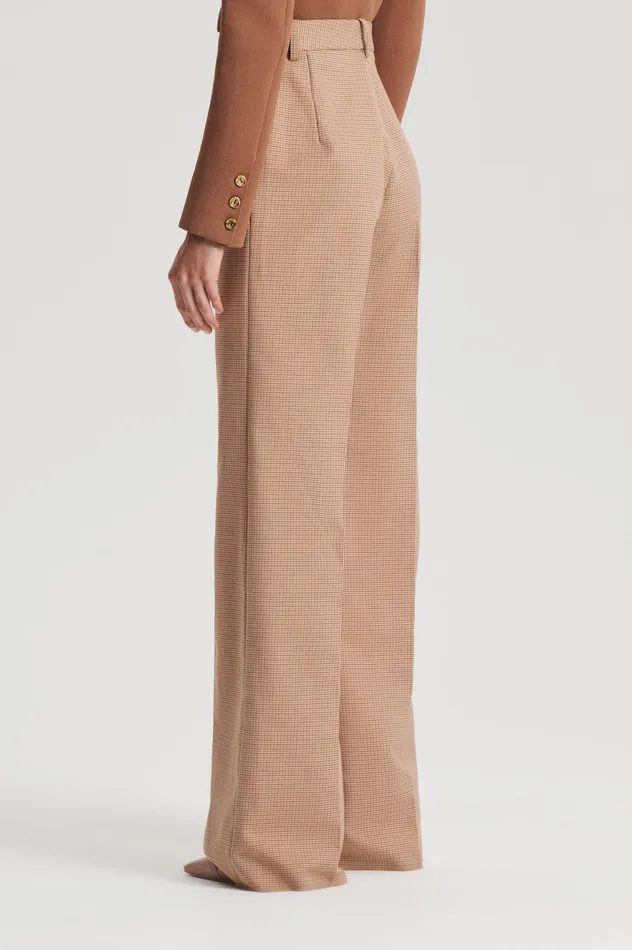 Scanlan Theodore PLAID TAILORED TROUSER CARAMEL Women Trousers Scanlan Theodore PLAID TAILORED TROUSER CARAMEL Women Trousers