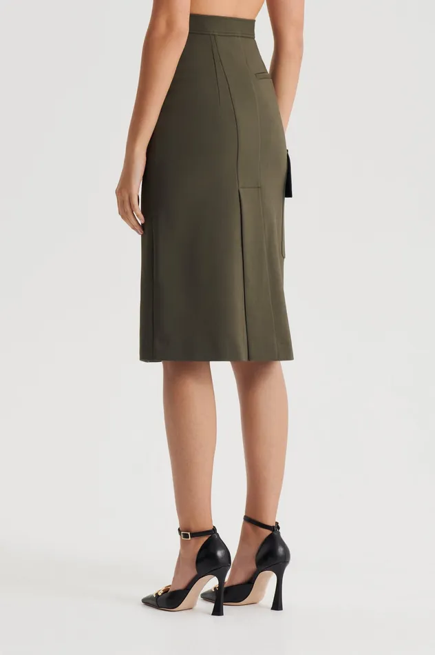 Scanlan Theodore Skirts Women TAILORED PATCH POCKET SKIRT JUNGLE Scanlan Theodore Skirts Women TAILORED PATCH POCKET SKIRT JUNGLE