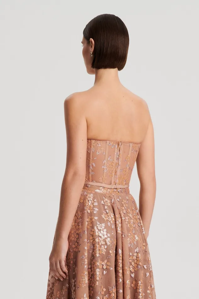 Scanlan Theodore Tops Women TINSEL FLORAL BUSTIER SPICE Scanlan Theodore Tops Women TINSEL FLORAL BUSTIER SPICE