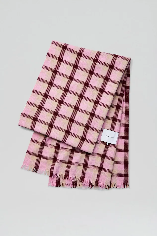 Scarves Scanlan Theodore Women ITALIAN PLAID SCARF PALE PINK Scarves Scanlan Theodore Women ITALIAN PLAID SCARF PALE PINK