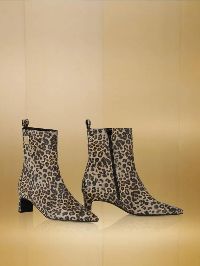 Schuhe Damen Marc Cain ZipBootie Aus Leder Granola