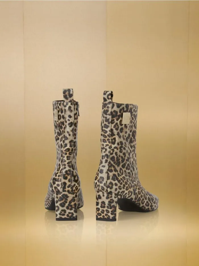 Schuhe Damen Marc Cain ZipBootie Aus Leder Granola