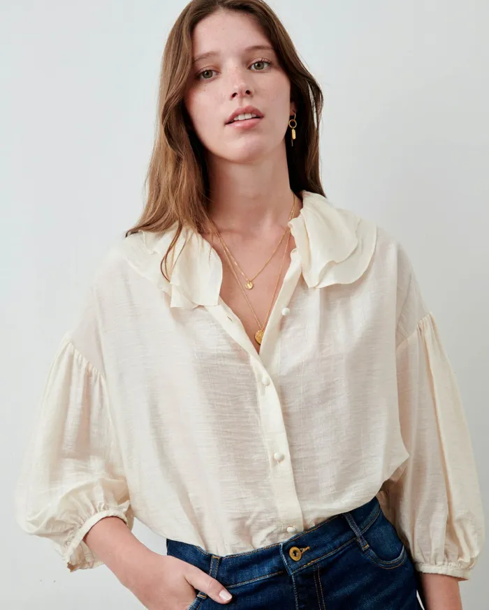 Sessn Womens Shirts And Blouses Bloem Antic White For Sale