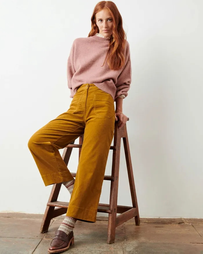 Sessn Womens Trousers Hudson street Honey Gold