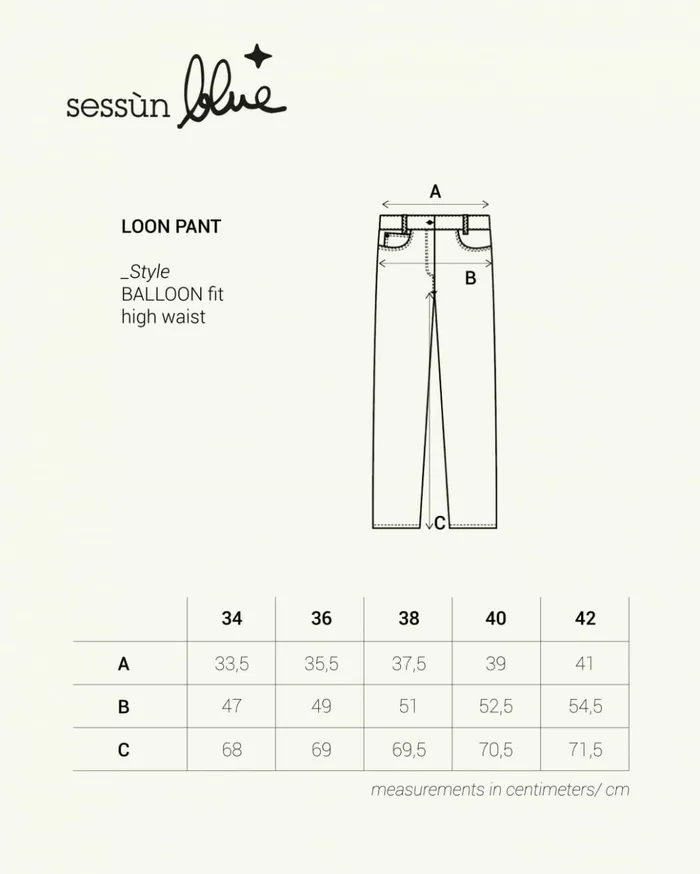 Sessn Womens Trousers Loon pant Vintage Blue