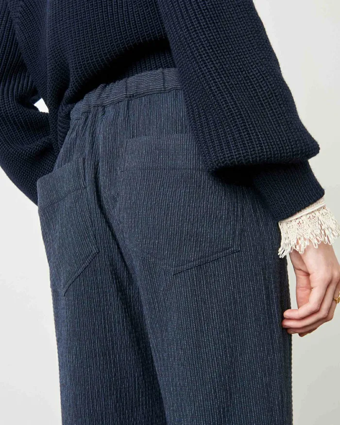 Sessn Womens Trousers Marble chill Navy