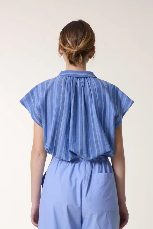 Shirts and Blouses Women Leon and Harper Chemise Cotta Strght Blue