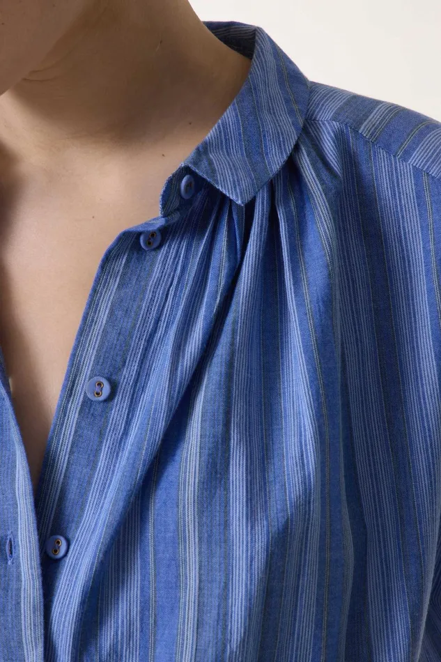 Shirts and Blouses Women Leon and Harper Chemise Cotta Strght Blue