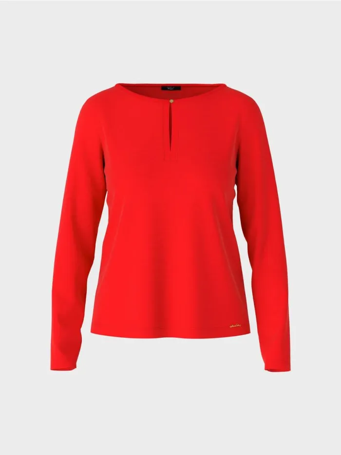 Shirts and Tops Damen Marc Cain Elegantes Longsleeve Bright Fire Red