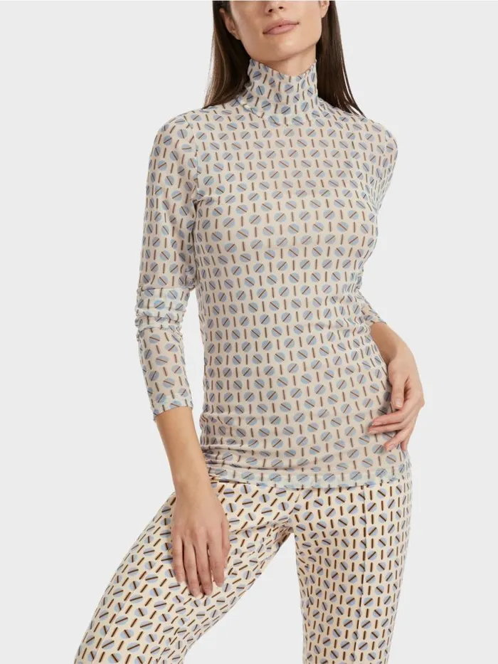 Shirts and Tops Damen Marc Cain Figurnahes Rollkragen TShirt Dark Cream