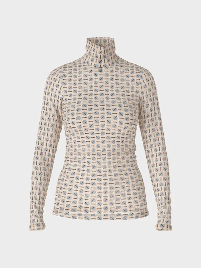 Shirts and Tops Damen Marc Cain Figurnahes Rollkragen TShirt Dark Cream