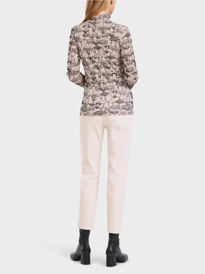 Shirts and Tops Damen Marc Cain Hochgeschlossenes Longsleeve 8211 Bedruckt Soft Blossom