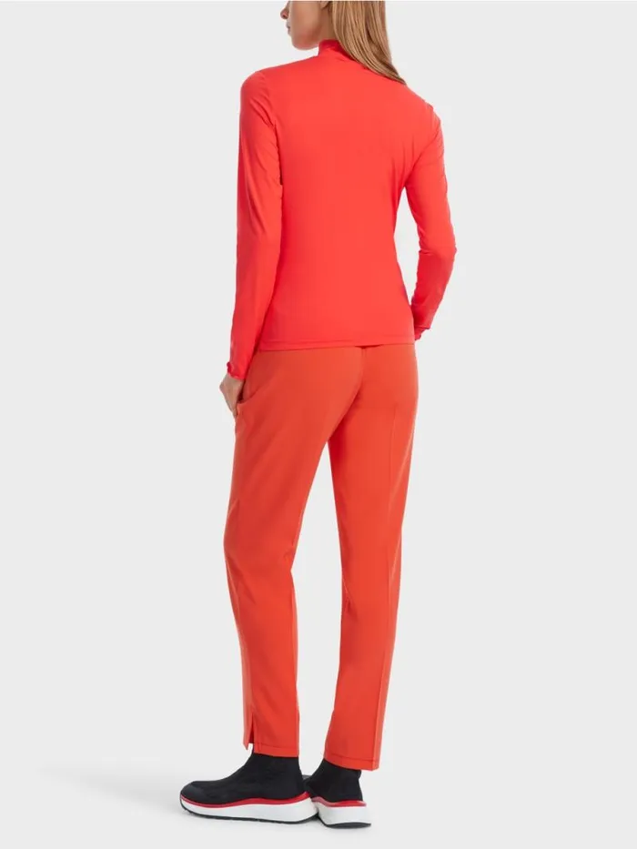 Shirts and Tops Damen Marc Cain LangarmShirt Mit Stehkragen Campari