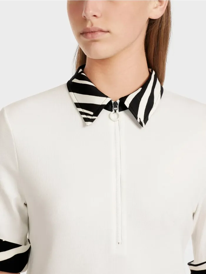 Shirts and Tops Damen Marc Cain PoloShirt Mit Zippverschluss Offwhite