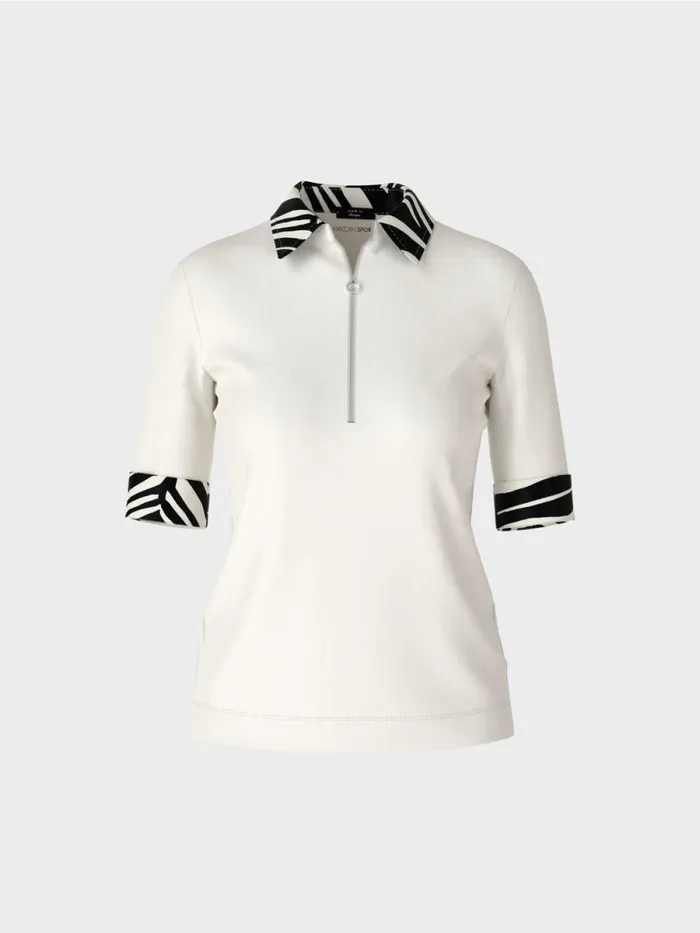 Shirts and Tops Damen Marc Cain PoloShirt Mit Zippverschluss Offwhite