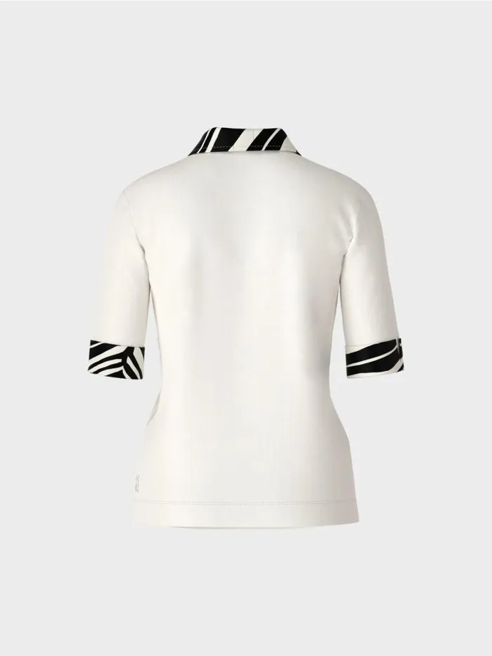 Shirts and Tops Damen Marc Cain PoloShirt Mit Zippverschluss Offwhite