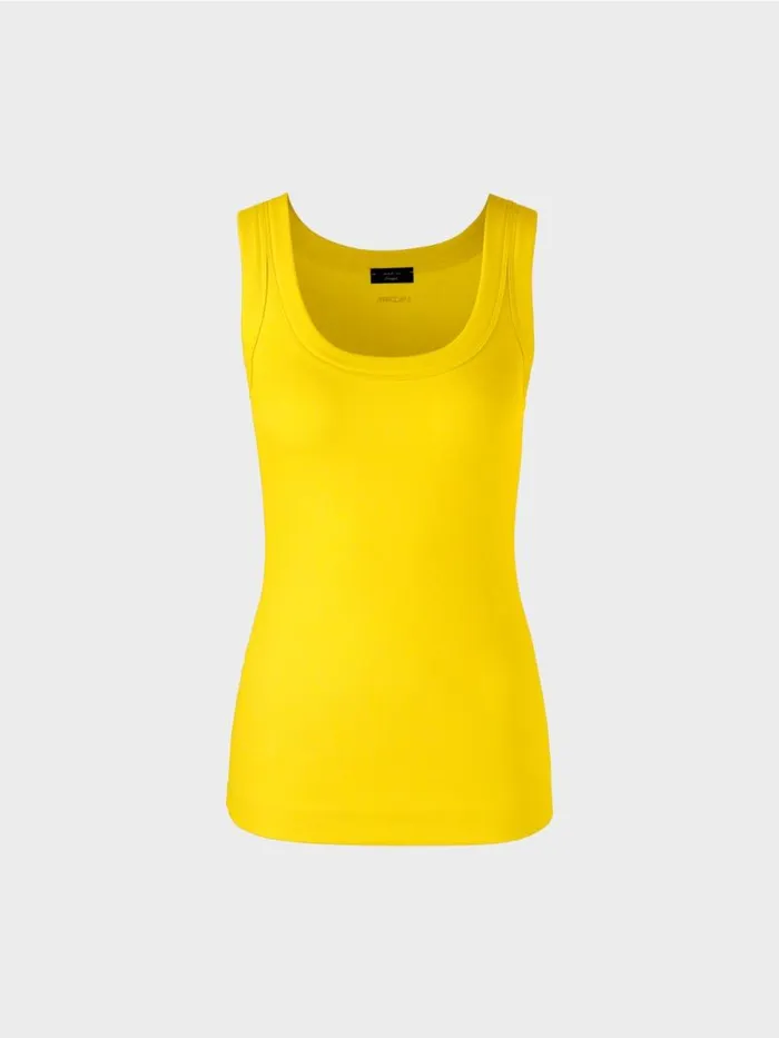 Shirts and Tops Damen Marc Cain rmelloses Top Aus Baumwollripp Sunshine