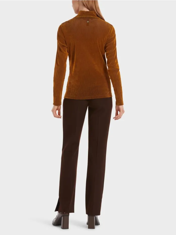 Shirts and Tops Damen Marc Cain TShirt Im RippenDesign Deep Pumpkin