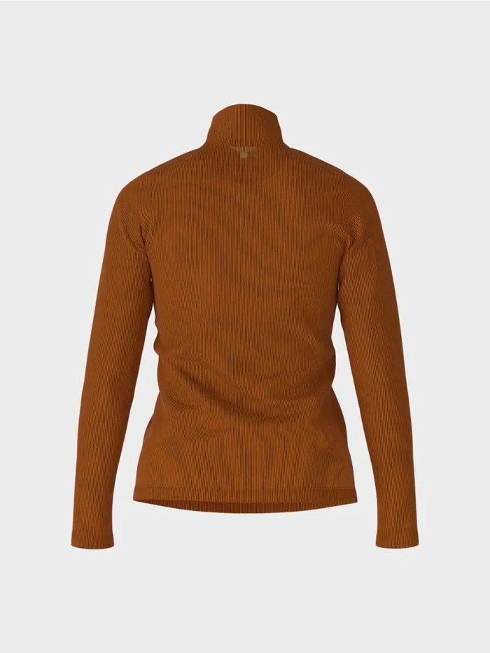 Shirts and Tops Damen Marc Cain TShirt Im RippenDesign Deep Pumpkin
