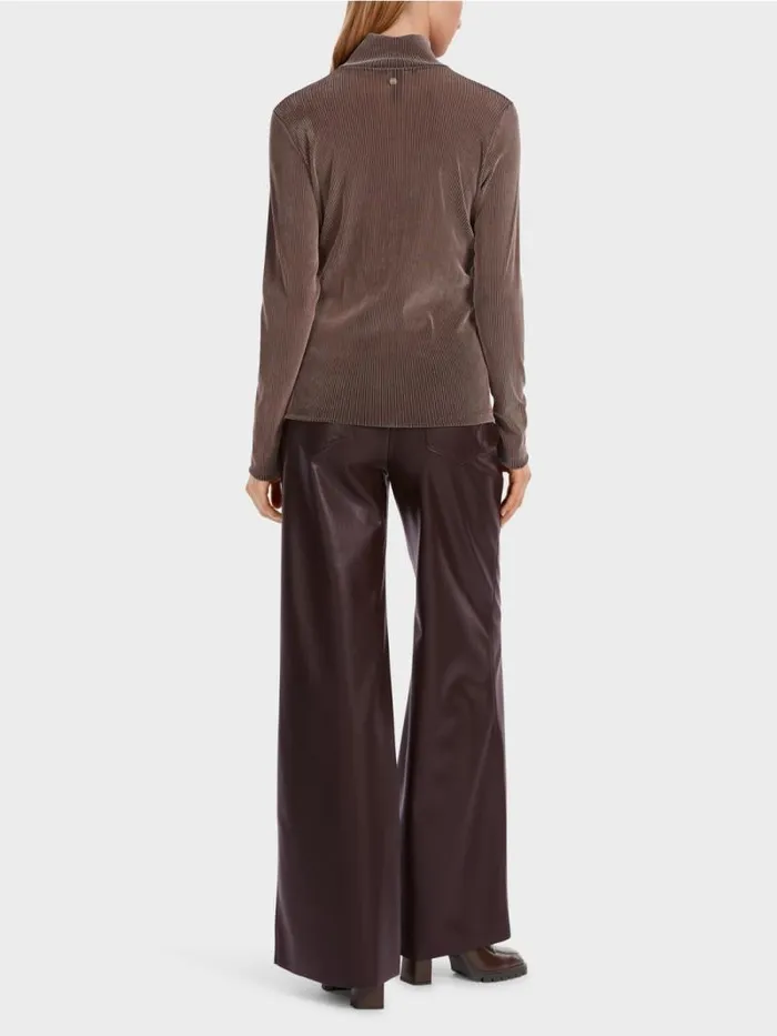 Shirts and Tops Damen Marc Cain TShirt Im RippenDesign Sandy Beige