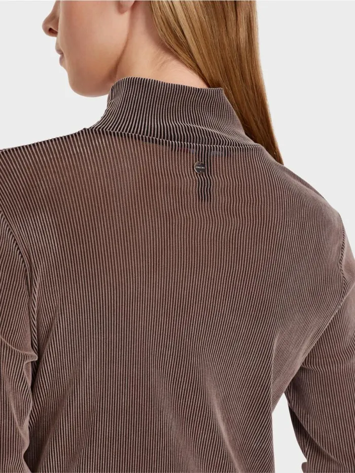 Shirts and Tops Damen Marc Cain TShirt Im RippenDesign Sandy Beige