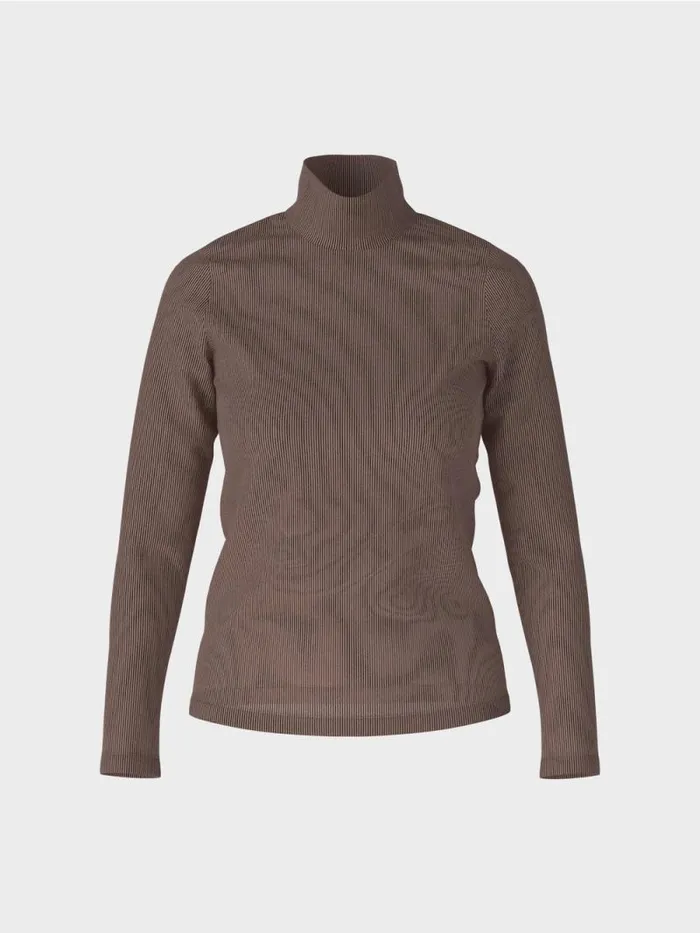Shirts and Tops Damen Marc Cain TShirt Im RippenDesign Sandy Beige