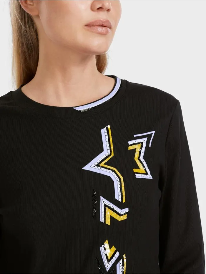 Shirts and Tops Damen Marc Cain TShirt Im SternenDessin Black