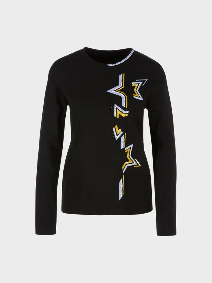 Shirts and Tops Damen Marc Cain TShirt Im SternenDessin Black