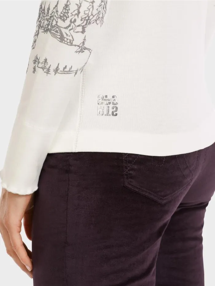 Shirts and Tops Damen Marc Cain TShirt Mit Bergmotiv Offwhite