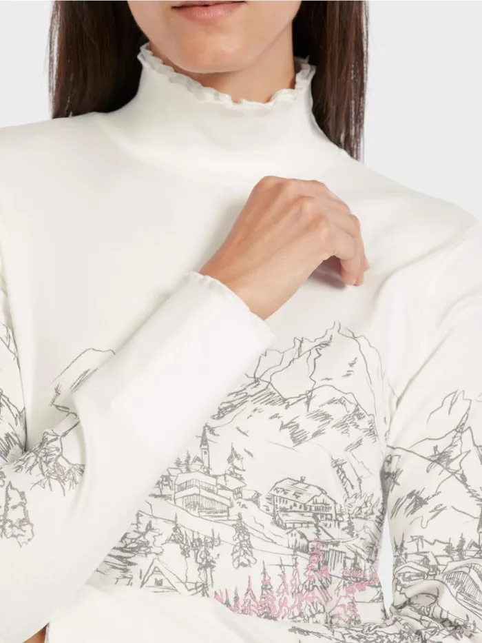 Shirts and Tops Damen Marc Cain TShirt Mit Bergmotiv Offwhite