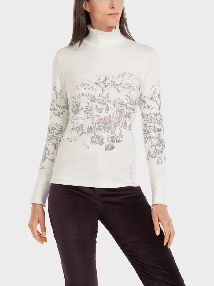 Shirts and Tops Damen Marc Cain TShirt Mit Bergmotiv Offwhite