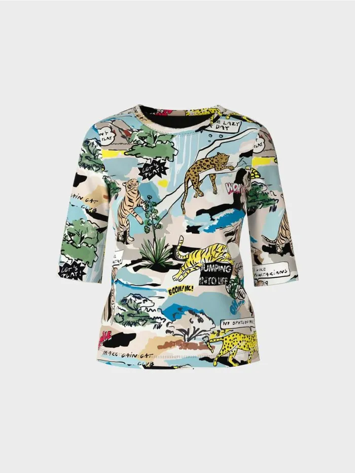 Shirts and Tops Damen Marc Cain TShirt Mit ComicPrint Deep Sea