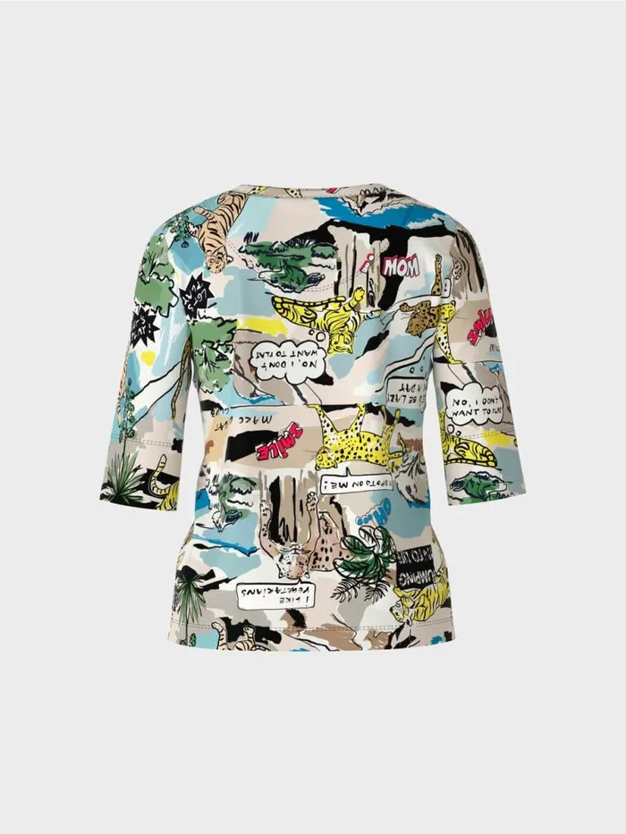 Shirts and Tops Damen Marc Cain TShirt Mit ComicPrint Deep Sea